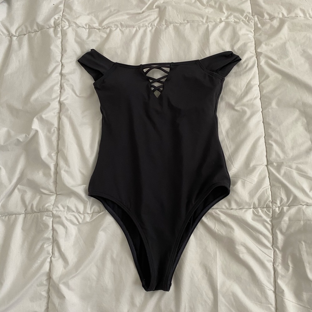Billabong off the shoulder one piece bathing suit